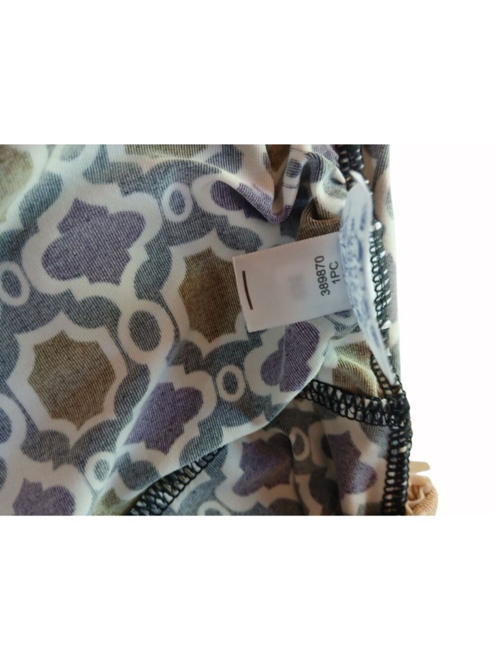 Lands End Top Tankini Swim Size 16 16W Surplice Bust Padded Shelf Bra Geometric - Picture 13 of 15